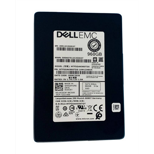 Dell EMC 960GB SSD Micron 5400 PRO 2.5 SATA3 MTFDDAK960TGA 3D TLC SATA Enterprise SSD Solid State Drive Dell 0CDC61 (New)